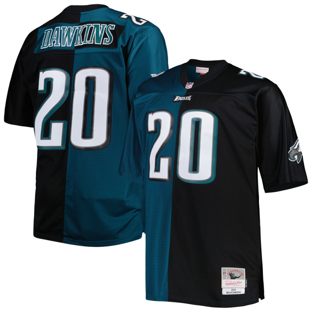 Brian Dawkins Mitchell&Ness Midnight GreenBlack Big&Tall Split Legacy Retired Player Replica