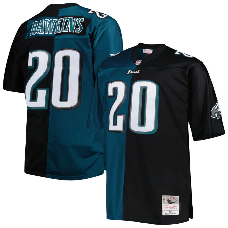 Brian Dawkins Mitchell&Ness Midnight GreenBlack Big&Tall Split Legacy Retired Player Replica