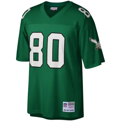 Men's Philadelphia Eagles Cris Carter Mitchell & Ness Kelly Green Legacy Replica Jersey 01