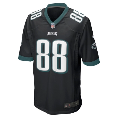 Men's Philadelphia Eagles Dallas Goedert Nike Black Game Jersey 01