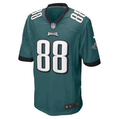 Men's Philadelphia Eagles Dallas Goedert Nike Midnight Green Game Jersey 01