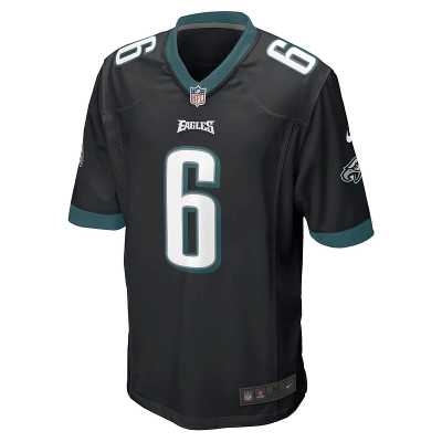 Men's Philadelphia Eagles DeVonta Smith Nike Black Game Jersey 01