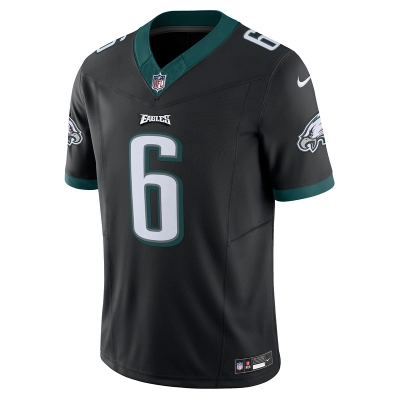 Men's Philadelphia Eagles DeVonta Smith Nike Black Vapor F.U.S.E. Limited Jersey 01