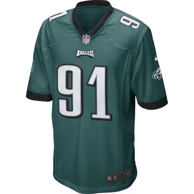 Men's Philadelphia Eagles Fletcher Cox Nike Midnight Green Game Jersey 01