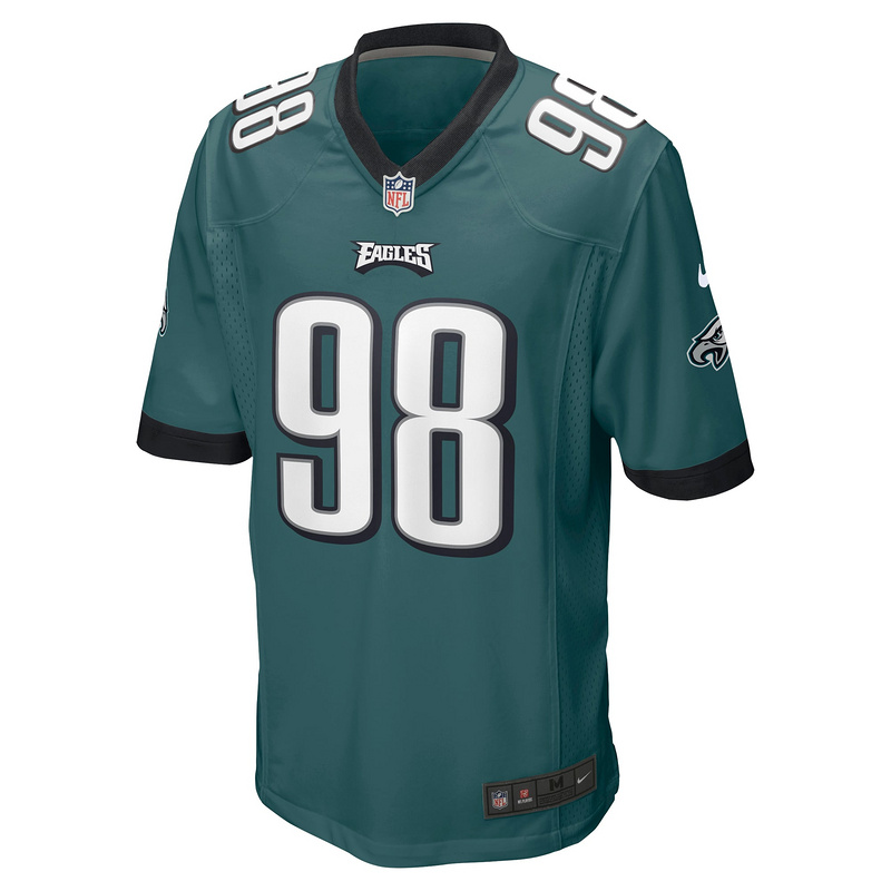 Philadelphia Eagles Jalen Carter Nike Midnight Green 23 NFL Draft First Round Pick Game Jersey