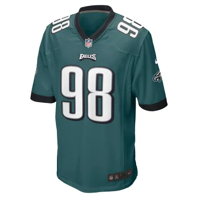 Philadelphia Eagles Jalen Carter Nike Midnight Green 23 NFL Draft First Round Pick Game Jersey 01