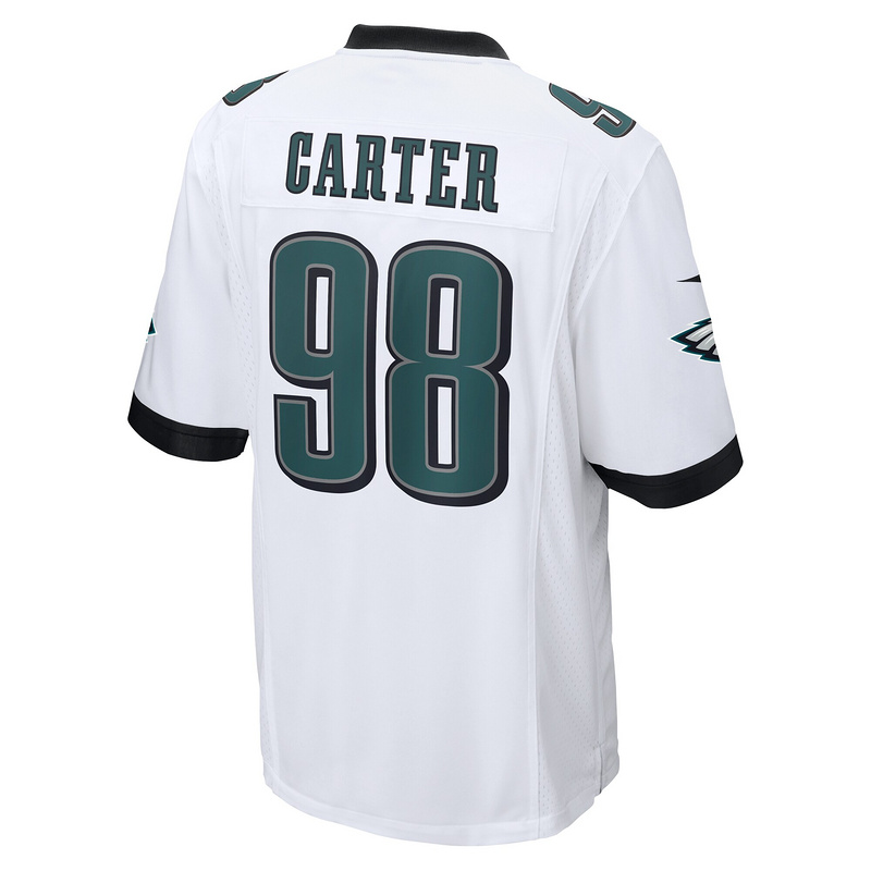 Men's Philadelphia Eagles Jalen Carter Nike White Game Jersey