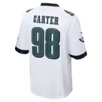 Men's Philadelphia Eagles Jalen Carter Nike White Game Jersey