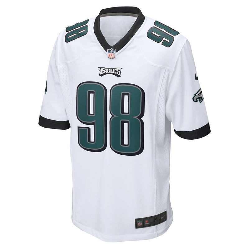 Men's Philadelphia Eagles Jalen Carter Nike White Game Jersey
