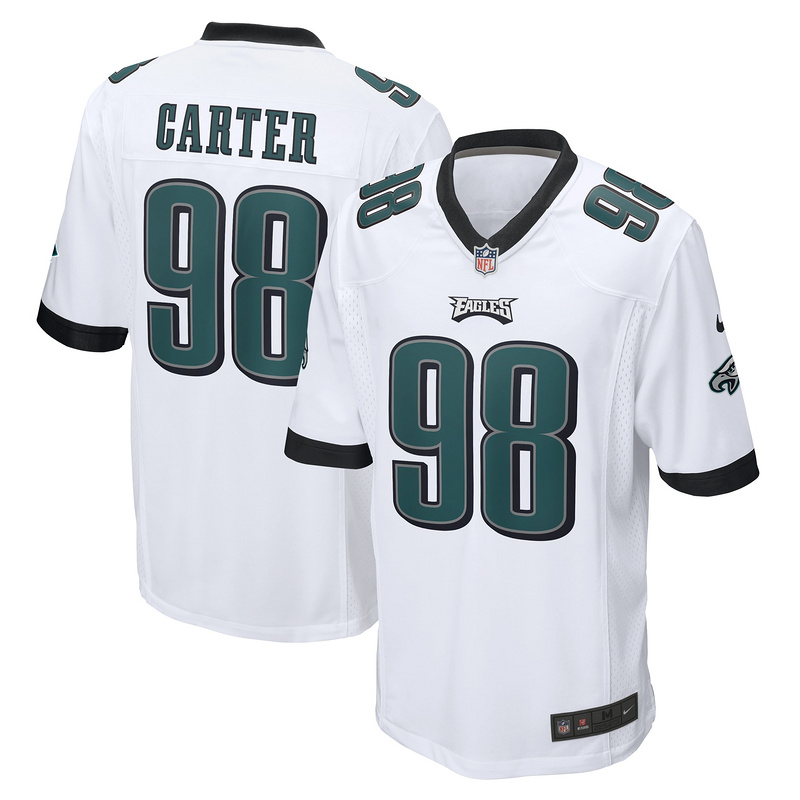 Men's Philadelphia Eagles Jalen Carter Nike White Game Jersey