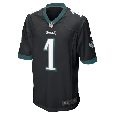 Men's Philadelphia Eagles Jalen Hurts Nike Black Alternate Game Jersey 01