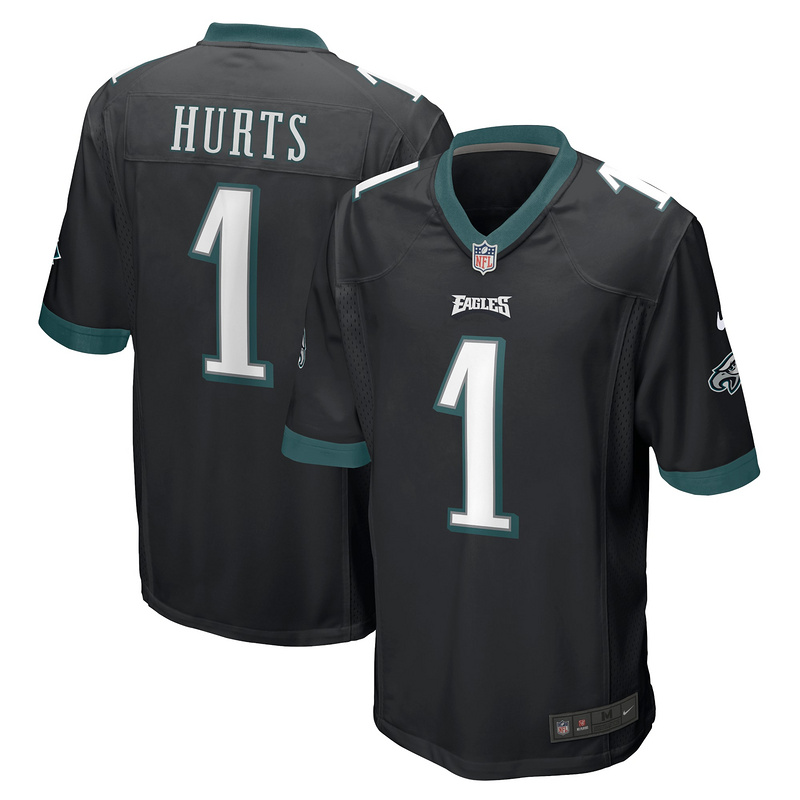 Men's Philadelphia Eagles Jalen Hurts Nike Black Alternate Game Jersey