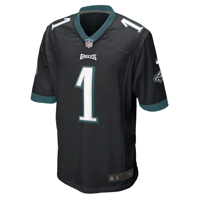 Men's Philadelphia Eagles Jalen Hurts Nike Black Game Jersey 01