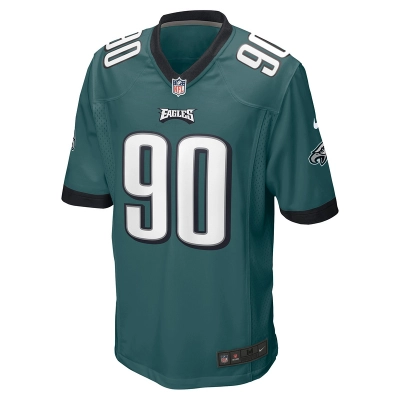 Men's Philadelphia Eagles Jordan Davis Nike Green Player Game Jersey 01