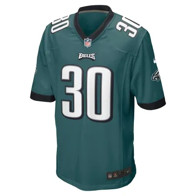 Men's Philadelphia Eagles Justin Evans Nike Midnight Green Game Player Jersey 01