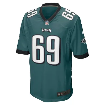 Men's Philadelphia Eagles Landon Dickerson Nike Midnight Green Game Player Jersey 01