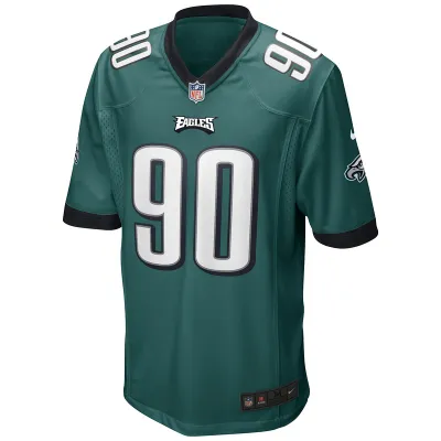 Men's Philadelphia Eagles Mike Golic Nike Midnight Green Game Retired Player Jersey 01
