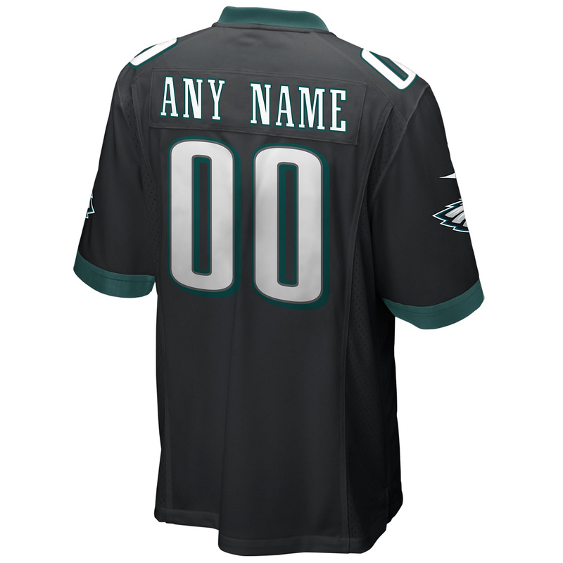 Men's Philadelphia Eagles Nike Black Alternate Custom Game Jersey