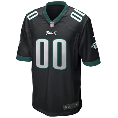 Men's Philadelphia Eagles Nike Black Alternate Custom Game Jersey 01