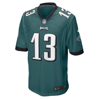 Men's Philadelphia Eagles Olamide Zaccheaus Nike Midnight Green Game Jersey 01