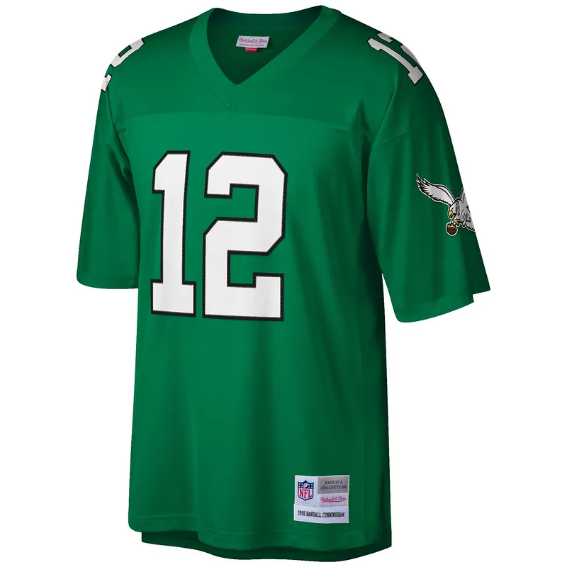 Randall Cunningham Mitchell & Ness Kelly Green Big & Tall 1990 Retired Player Replica Jersey