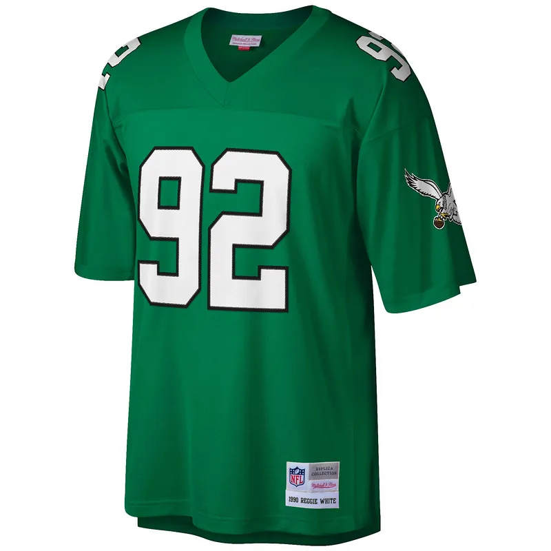Reggie White Mitchell & Ness Kelly Green Big & Tall 1990 Retired Player Replica Jersey