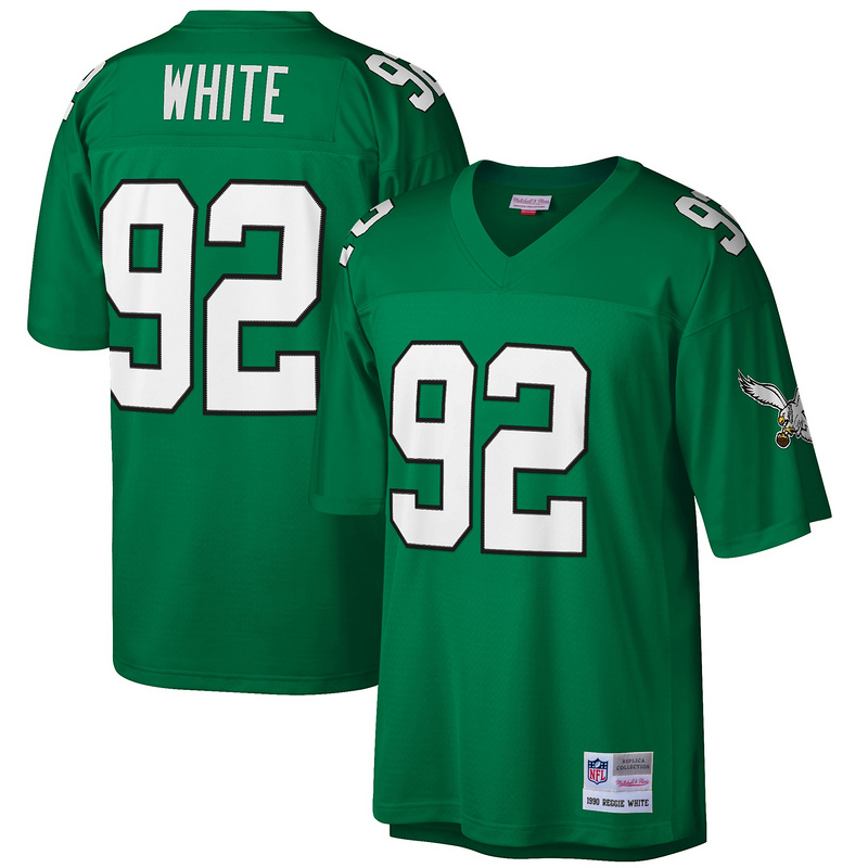 Reggie White Mitchell & Ness Kelly Green Big & Tall 1990 Retired Player Replica Jersey