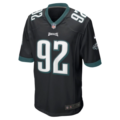 Men's Philadelphia Eagles Reggie White Nike Black Retired Player Alternate Game Jersey 01