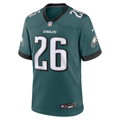 Men's Philadelphia Eagles Saquon Barkley Nike Midnight Green Game Player Jersey 01
