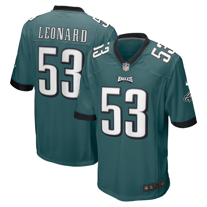 Men's Philadelphia Eagles Shaquille Leonard Nike Midnight Green Game Jersey