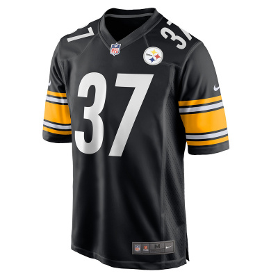 Men's Pittsburgh Steelers Elijah Riley Nike Black Game Player Jersey 01