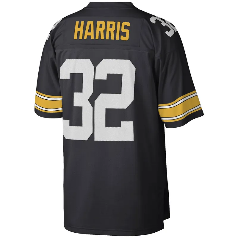 Men's Pittsburgh Steelers Franco Harris Mitchell & Ness Black Legacy Replica Jersey