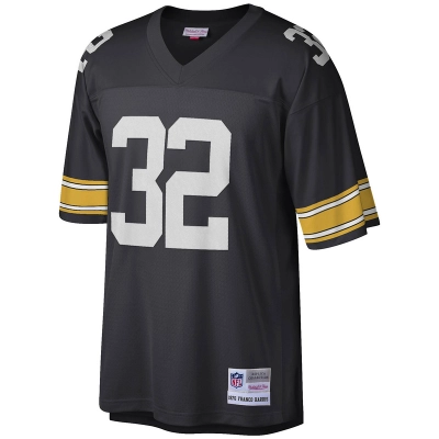 Men's Pittsburgh Steelers Franco Harris Mitchell & Ness Black Legacy Replica Jersey 01