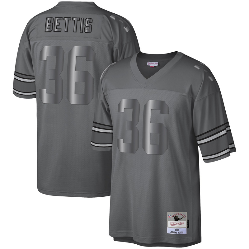 Jerome Bettis Mitchell & Ness Charcoal 1996 Retired Player Metal Legacy Jersey