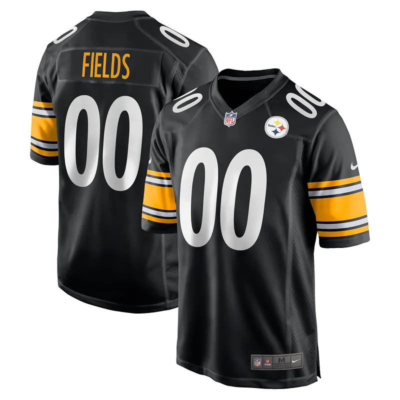 Men's Pittsburgh Steelers Justin Fields Nike Black Game Player Jersey