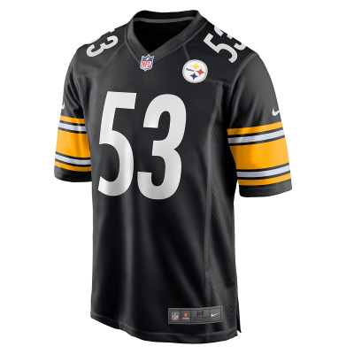 Men's Pittsburgh Steelers Kyron Johnson Nike Black Game Jersey 01