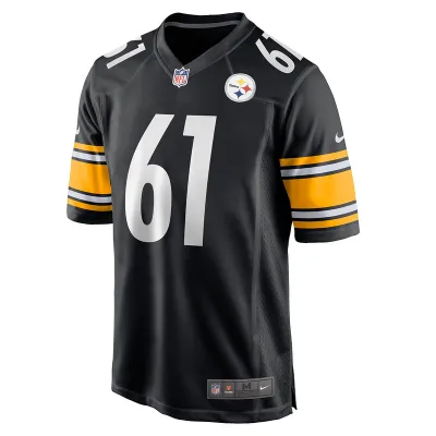 Men's Pittsburgh Steelers Mason Cole Nike Black Game Player Jersey 01