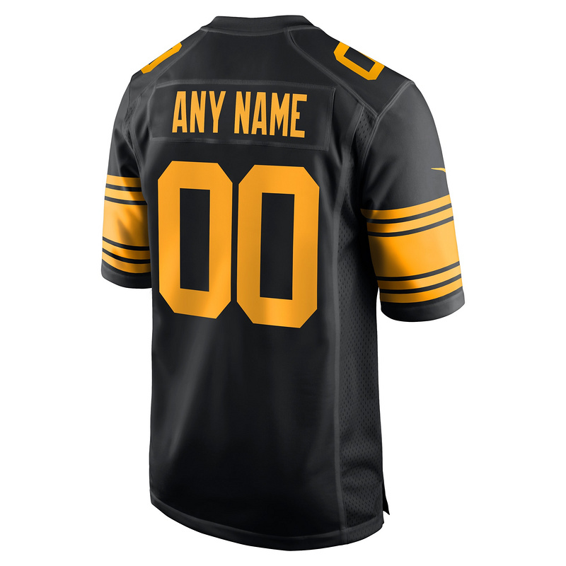Men's Pittsburgh Steelers Nike Black Alternate Custom Game Jersey