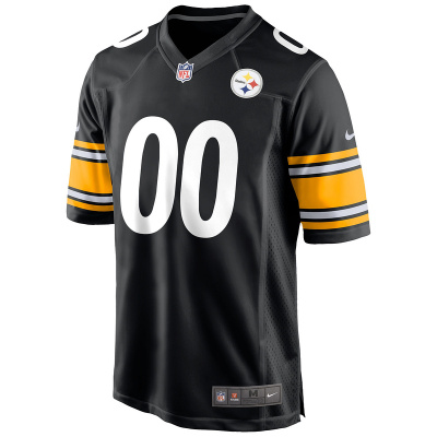 Men's Pittsburgh Steelers Nike Black Custom Game Jersey 01