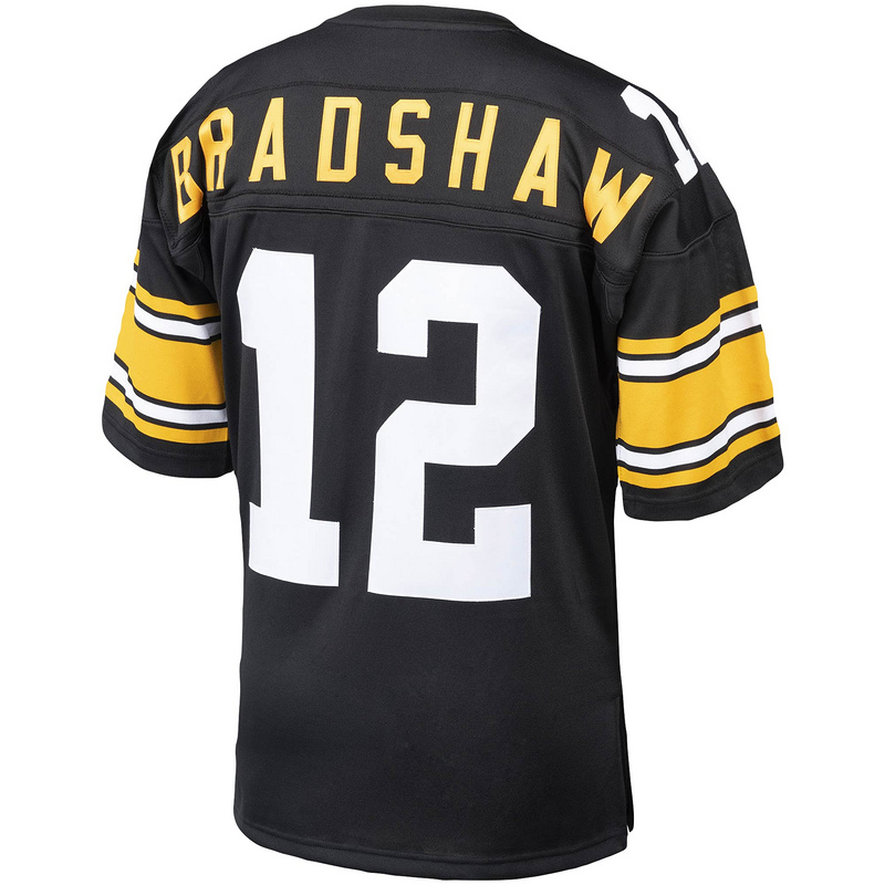 Men's Terry Bradshaw Mitchell & Ness Black Authentic Throwback Retired Player Jersey