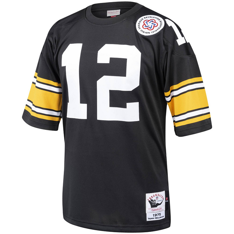 Men's Terry Bradshaw Mitchell & Ness Black Authentic Throwback Retired Player Jersey