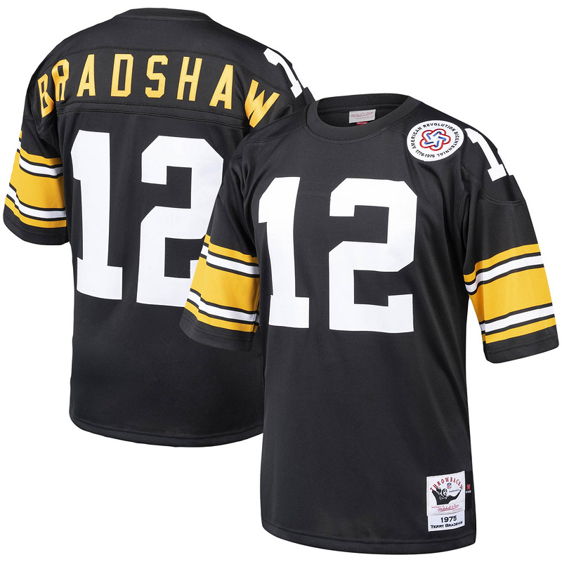 Men's Terry Bradshaw Mitchell & Ness Black Authentic Throwback Retired Player Jersey