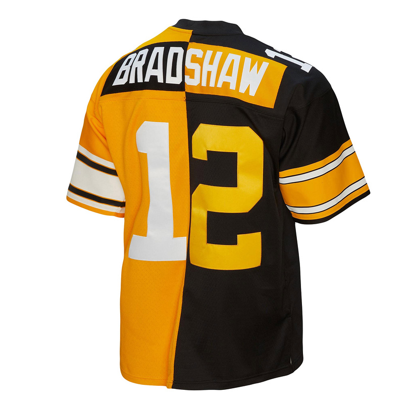 Pittsburgh Steelers Terry Bradshaw Mitchell & Ness BlackGold 1976 Split Legacy Replica Jersey