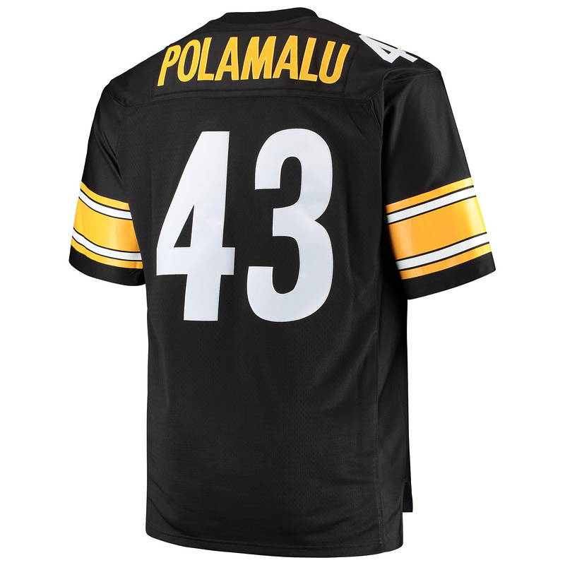 Men's Troy Polamalu Mitchell & Ness Black Big & Tall 2005 Retired Player Replica Jersey