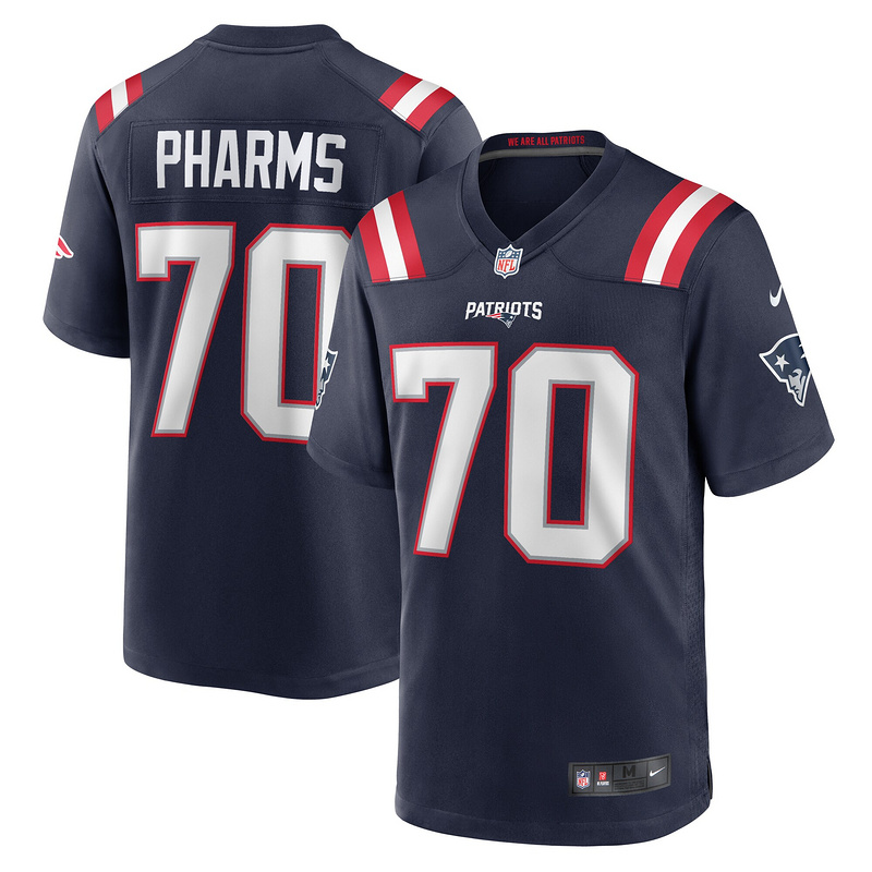 New England Patriots Jeremiah Pharms Jr. Nike Navy Game Jersey