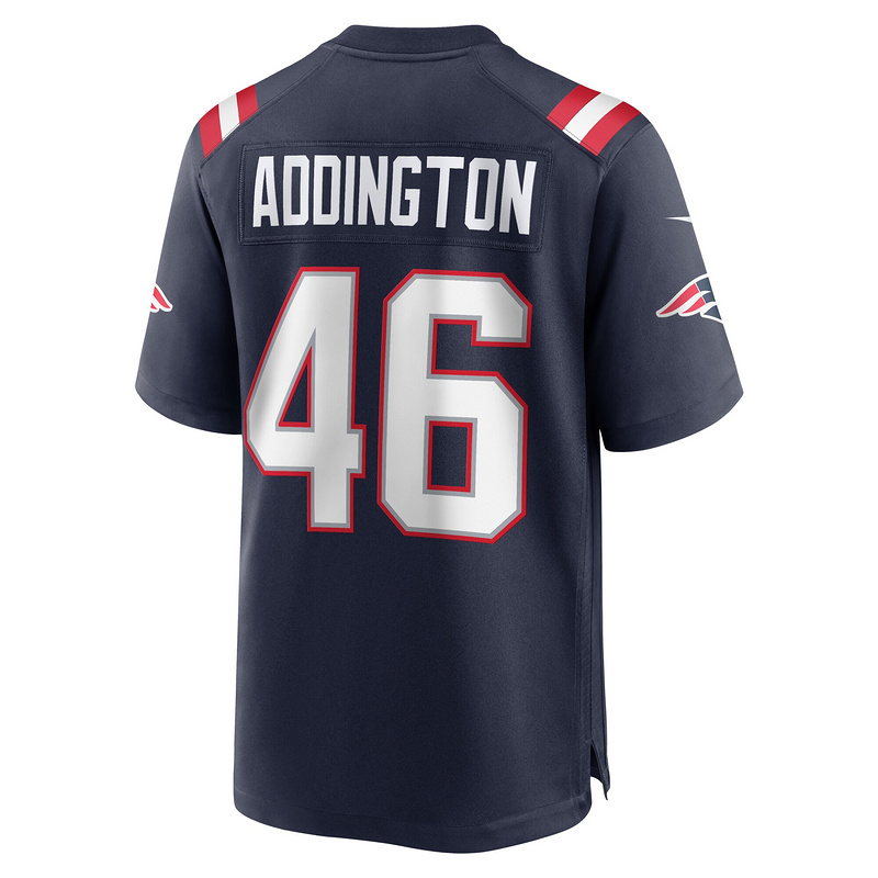 New England Patriots Tucker Addington Nike Navy Home Game Player Jersey