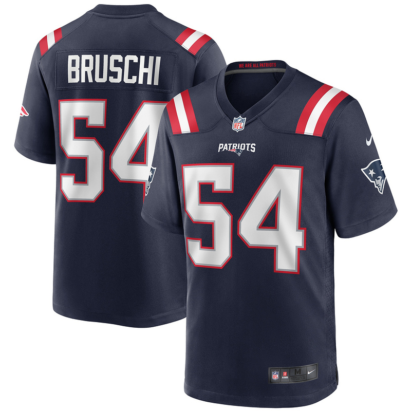 New England Patriots Tedy Bruschi Nike Navy Game Retired Jersey