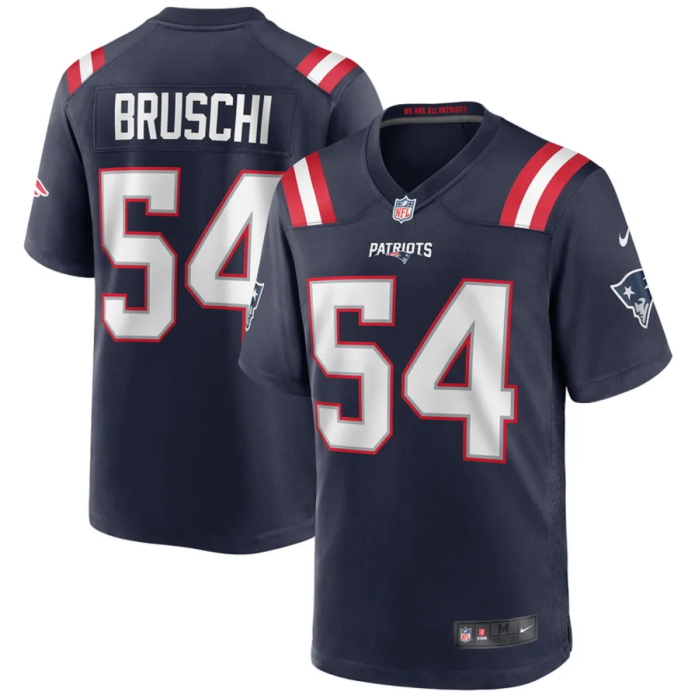 New England Patriots Tedy Bruschi Nike Navy Game Retired Jersey