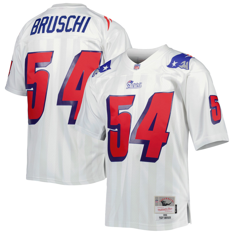 New England Patriots Tedy Bruschi Mitchell & Ness White Legacy Replica Jersey