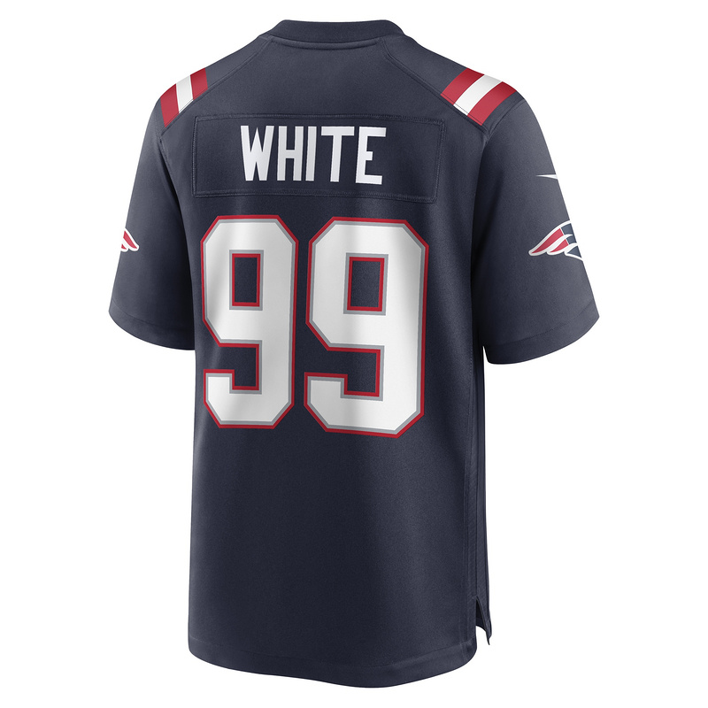 New England Patriots Keion White Nike Navy 2023 NFL Draft Game Jersey